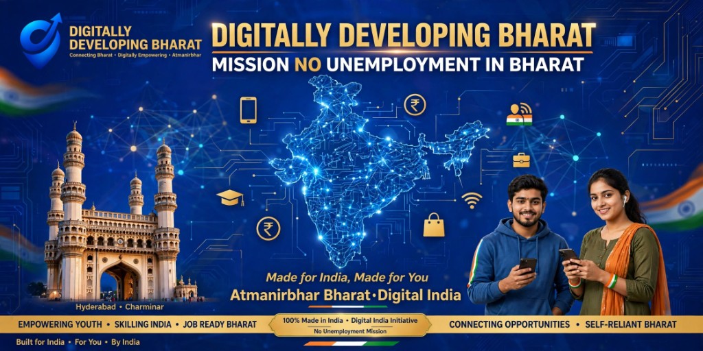 Digitally developing Bharat — mission no unemployment in Bharat
