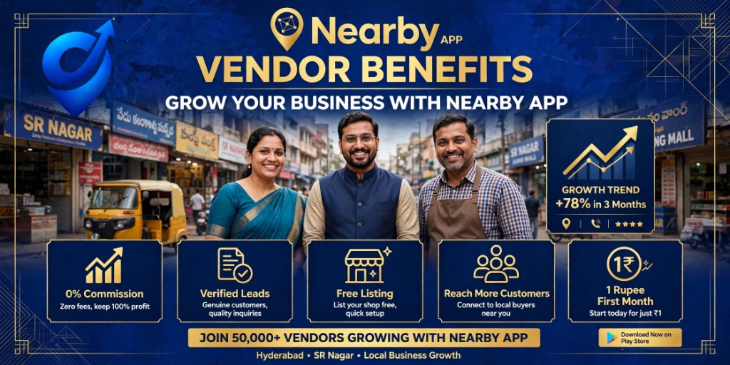 Vendor benefits — free listing, verified leads, and the first month for 1 rupee